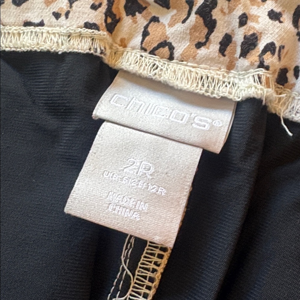 Chico’s sz L (2) elastic waist animal print stretchy pull on pants - Picture 7 of 8